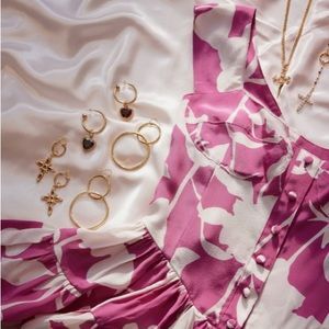 Vanessa Mooney Pink Silk Romper